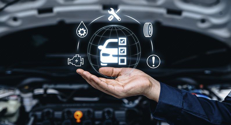 BMW chassis and body illustrating maintenance services.